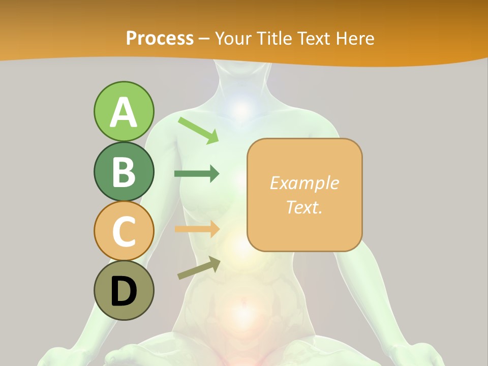 3D Illustration Of Woman Meditating And Energizing Her Energy Centers (Chakras) Through The Lotus Position PowerPoint Template