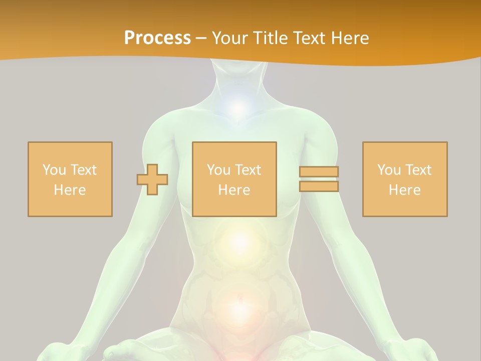 3D Illustration Of Woman Meditating And Energizing Her Energy Centers (Chakras) Through The Lotus Position PowerPoint Template
