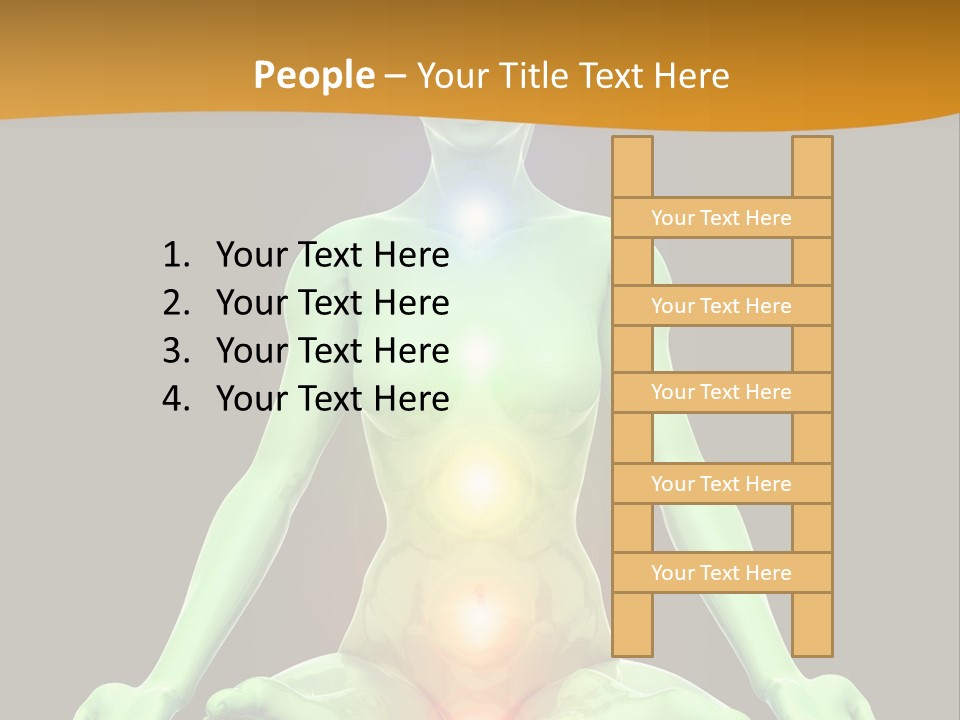 3D Illustration Of Woman Meditating And Energizing Her Energy Centers (Chakras) Through The Lotus Position PowerPoint Template