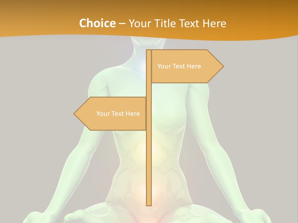 3D Illustration Of Woman Meditating And Energizing Her Energy Centers (Chakras) Through The Lotus Position PowerPoint Template