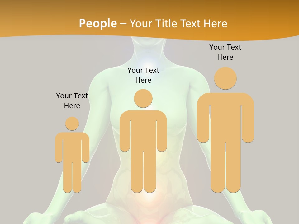 3D Illustration Of Woman Meditating And Energizing Her Energy Centers (Chakras) Through The Lotus Position PowerPoint Template