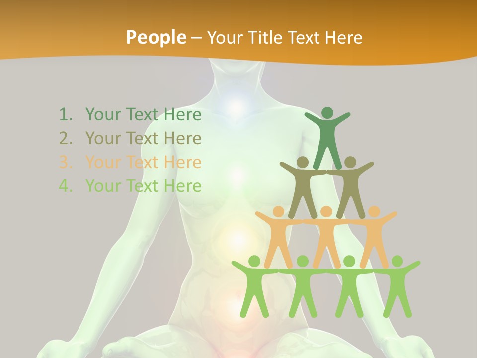 3D Illustration Of Woman Meditating And Energizing Her Energy Centers (Chakras) Through The Lotus Position PowerPoint Template