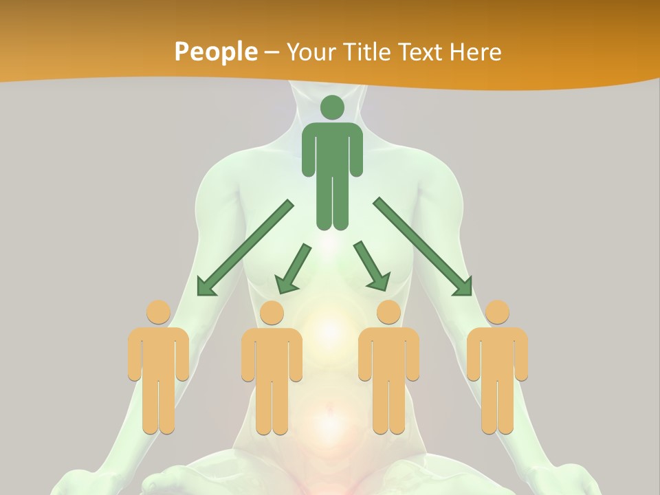 3D Illustration Of Woman Meditating And Energizing Her Energy Centers (Chakras) Through The Lotus Position PowerPoint Template