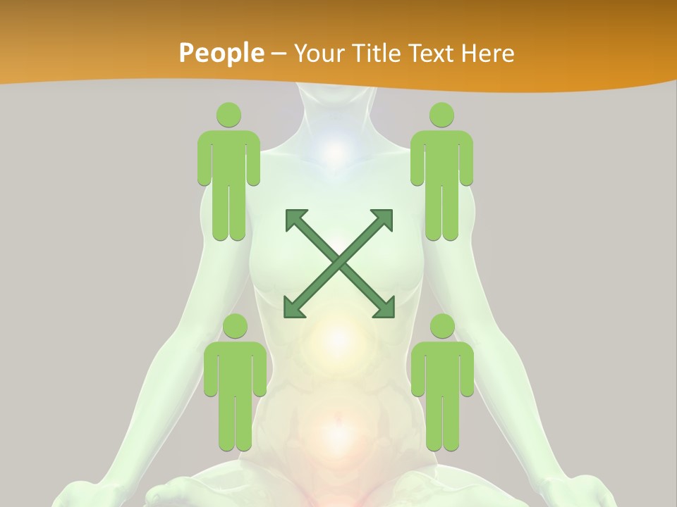 3D Illustration Of Woman Meditating And Energizing Her Energy Centers (Chakras) Through The Lotus Position PowerPoint Template