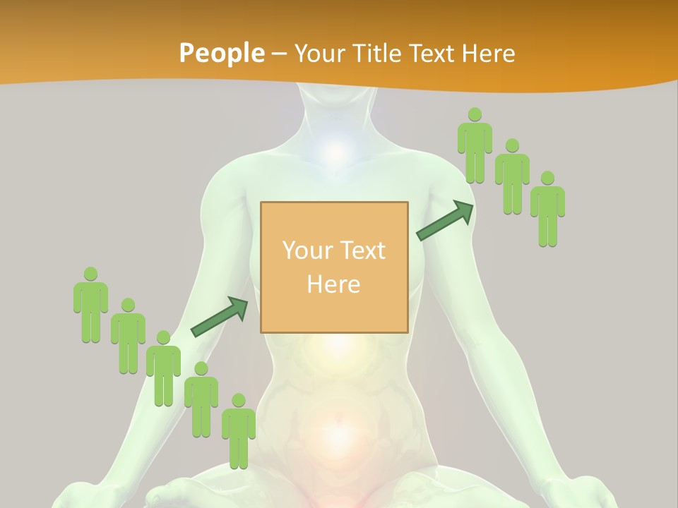 3D Illustration Of Woman Meditating And Energizing Her Energy Centers (Chakras) Through The Lotus Position PowerPoint Template