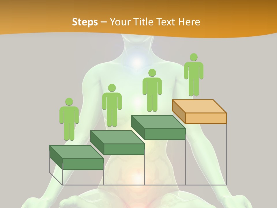 3D Illustration Of Woman Meditating And Energizing Her Energy Centers (Chakras) Through The Lotus Position PowerPoint Template