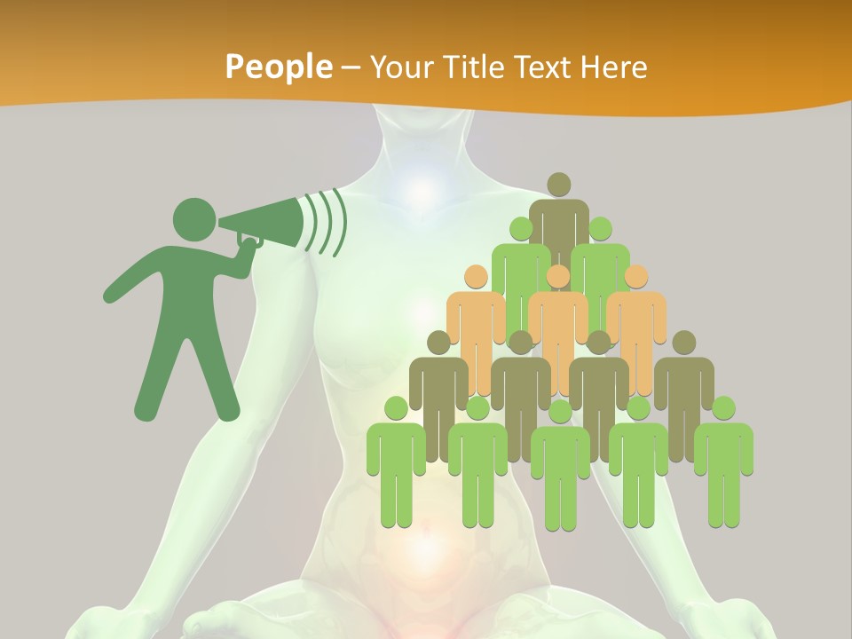 3D Illustration Of Woman Meditating And Energizing Her Energy Centers (Chakras) Through The Lotus Position PowerPoint Template