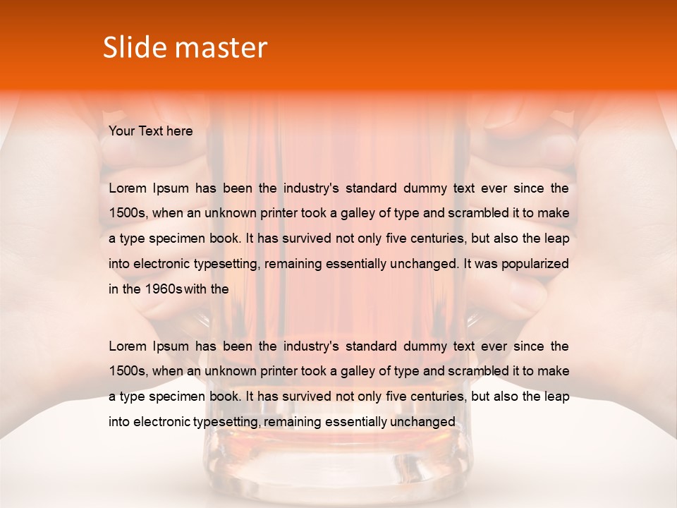 Competition Of Two Human Hands With Beer In Glass. Clipping Path Is Included PowerPoint Template