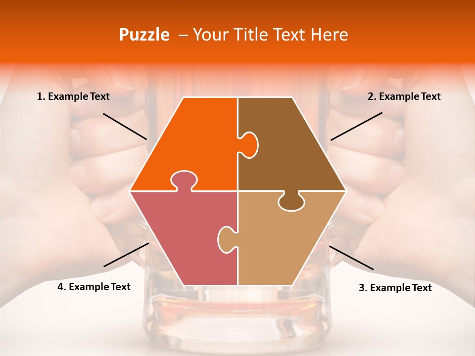 Competition Of Two Human Hands With Beer In Glass. Clipping Path Is Included PowerPoint Template