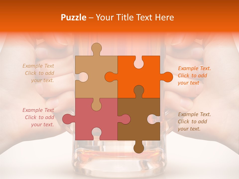 Competition Of Two Human Hands With Beer In Glass. Clipping Path Is Included PowerPoint Template