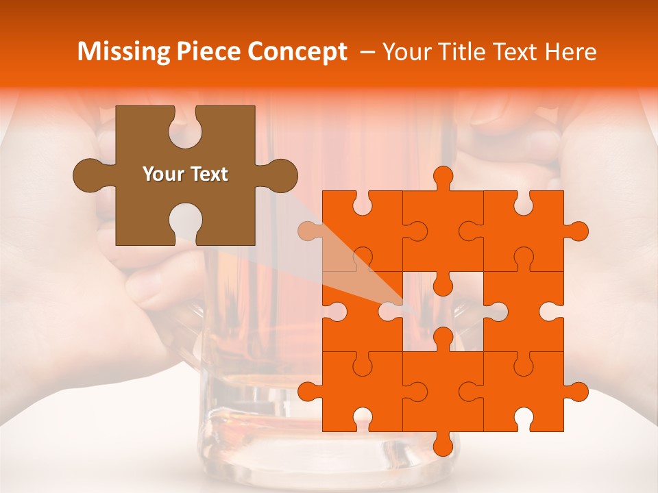 Competition Of Two Human Hands With Beer In Glass. Clipping Path Is Included PowerPoint Template