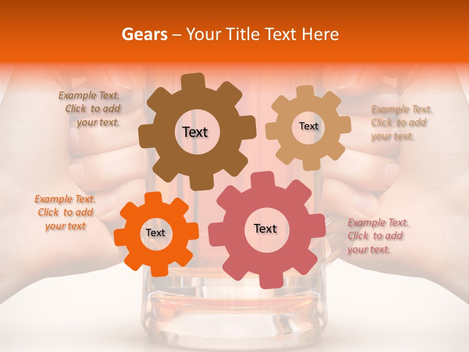 Competition Of Two Human Hands With Beer In Glass. Clipping Path Is Included PowerPoint Template