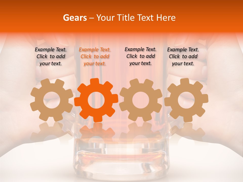 Competition Of Two Human Hands With Beer In Glass. Clipping Path Is Included PowerPoint Template