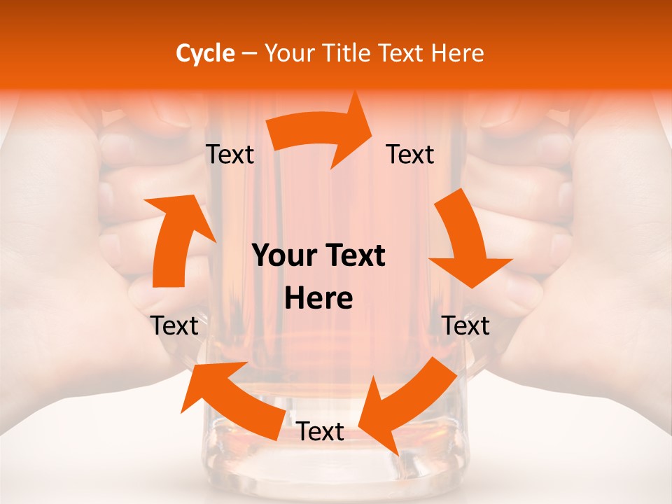 Competition Of Two Human Hands With Beer In Glass. Clipping Path Is Included PowerPoint Template