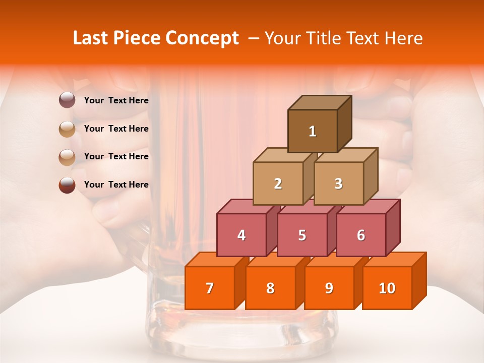 Competition Of Two Human Hands With Beer In Glass. Clipping Path Is Included PowerPoint Template