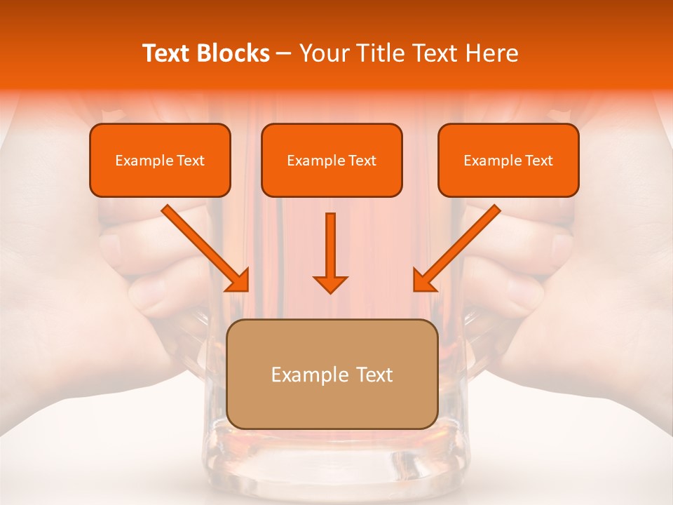 Competition Of Two Human Hands With Beer In Glass. Clipping Path Is Included PowerPoint Template