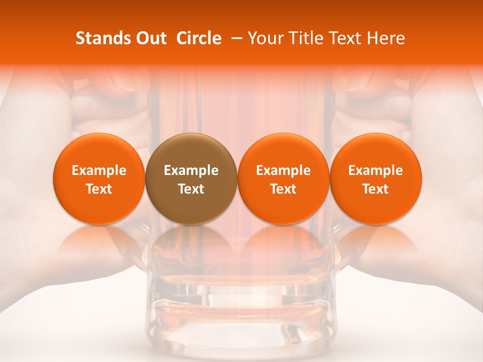 Competition Of Two Human Hands With Beer In Glass. Clipping Path Is Included PowerPoint Template