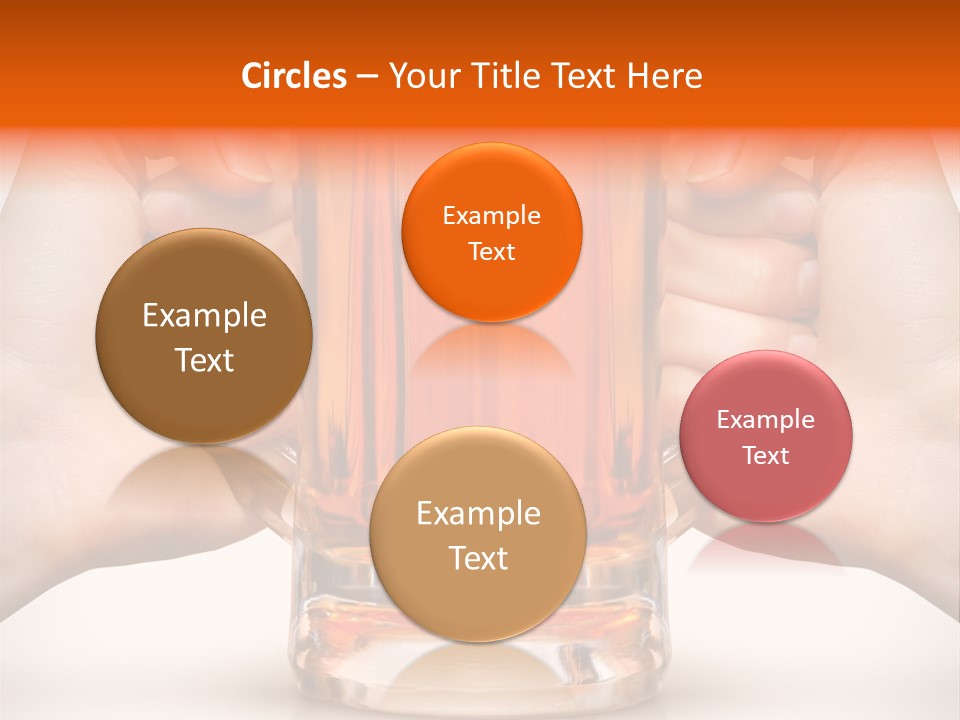 Competition Of Two Human Hands With Beer In Glass. Clipping Path Is Included PowerPoint Template