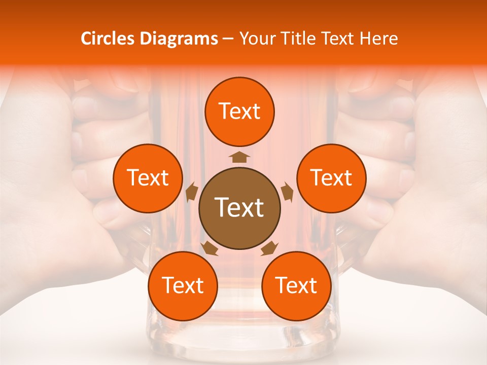 Competition Of Two Human Hands With Beer In Glass. Clipping Path Is Included PowerPoint Template