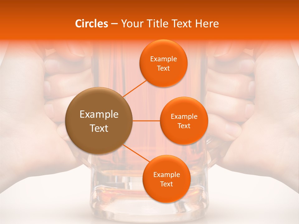 Competition Of Two Human Hands With Beer In Glass. Clipping Path Is Included PowerPoint Template