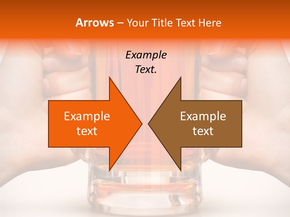 Competition Of Two Human Hands With Beer In Glass. Clipping Path Is Included PowerPoint Template