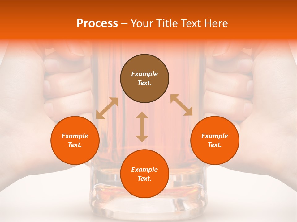 Competition Of Two Human Hands With Beer In Glass. Clipping Path Is Included PowerPoint Template