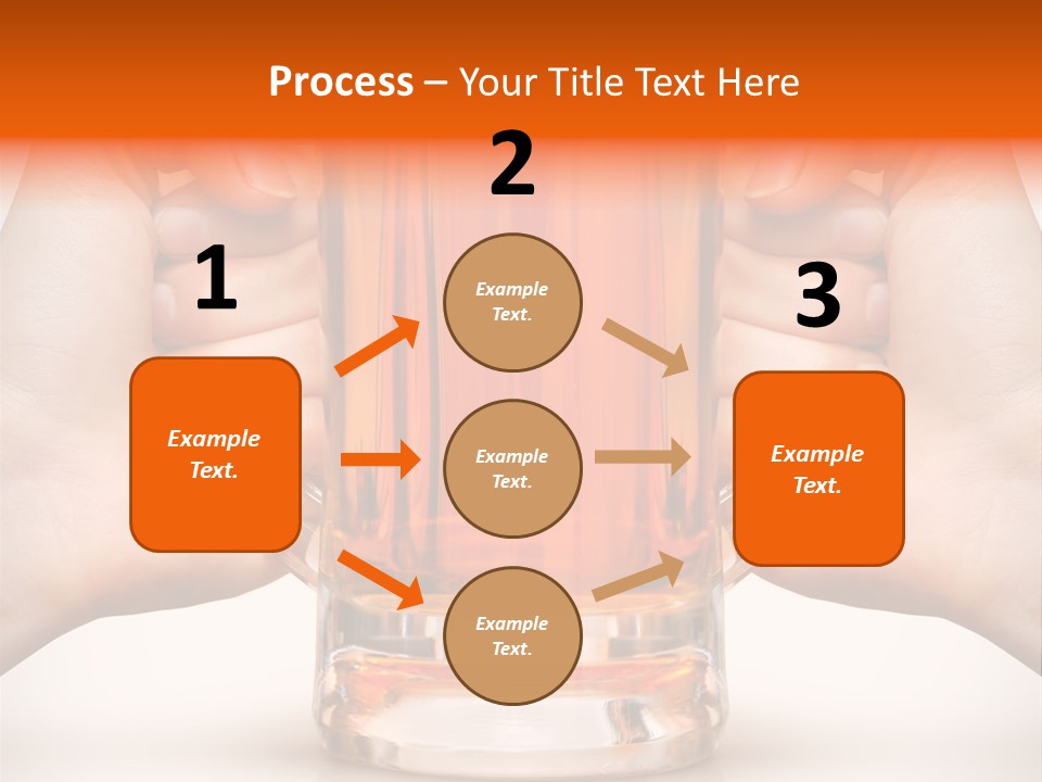 Competition Of Two Human Hands With Beer In Glass. Clipping Path Is Included PowerPoint Template