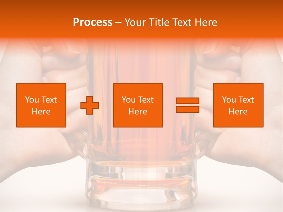 Competition Of Two Human Hands With Beer In Glass. Clipping Path Is Included PowerPoint Template
