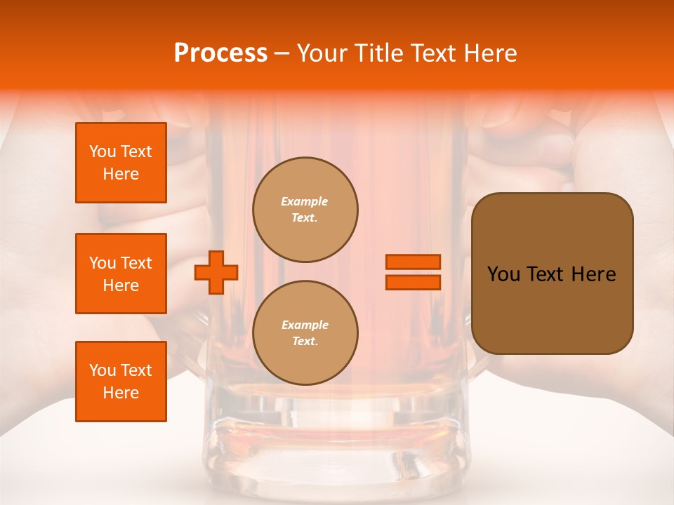 Competition Of Two Human Hands With Beer In Glass. Clipping Path Is Included PowerPoint Template