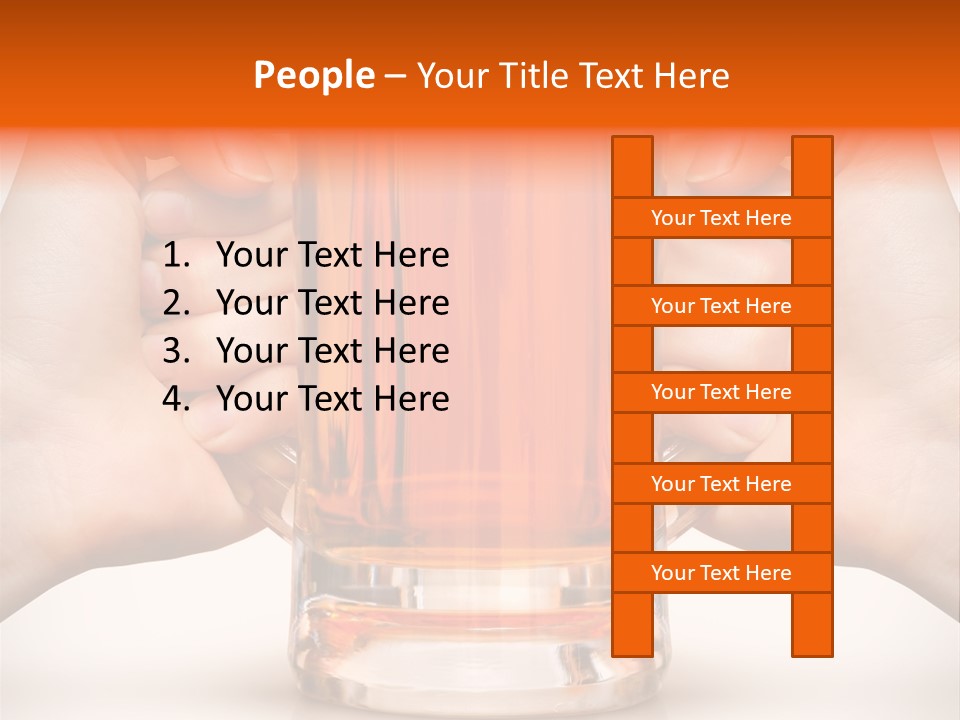 Competition Of Two Human Hands With Beer In Glass. Clipping Path Is Included PowerPoint Template
