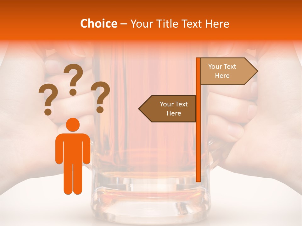 Competition Of Two Human Hands With Beer In Glass. Clipping Path Is Included PowerPoint Template