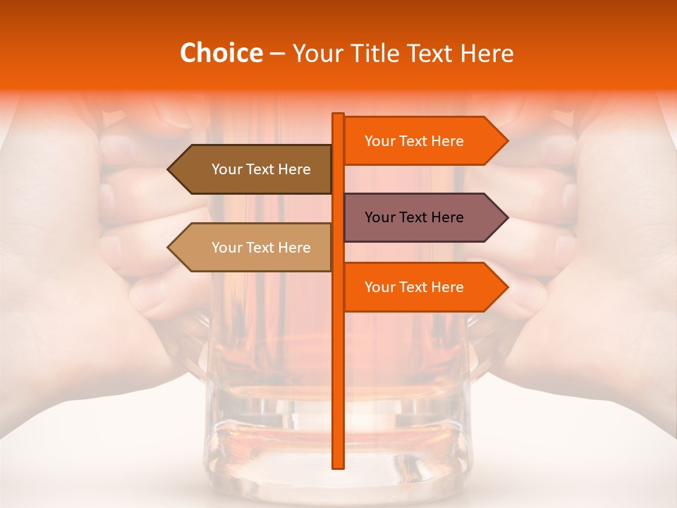 Competition Of Two Human Hands With Beer In Glass. Clipping Path Is Included PowerPoint Template