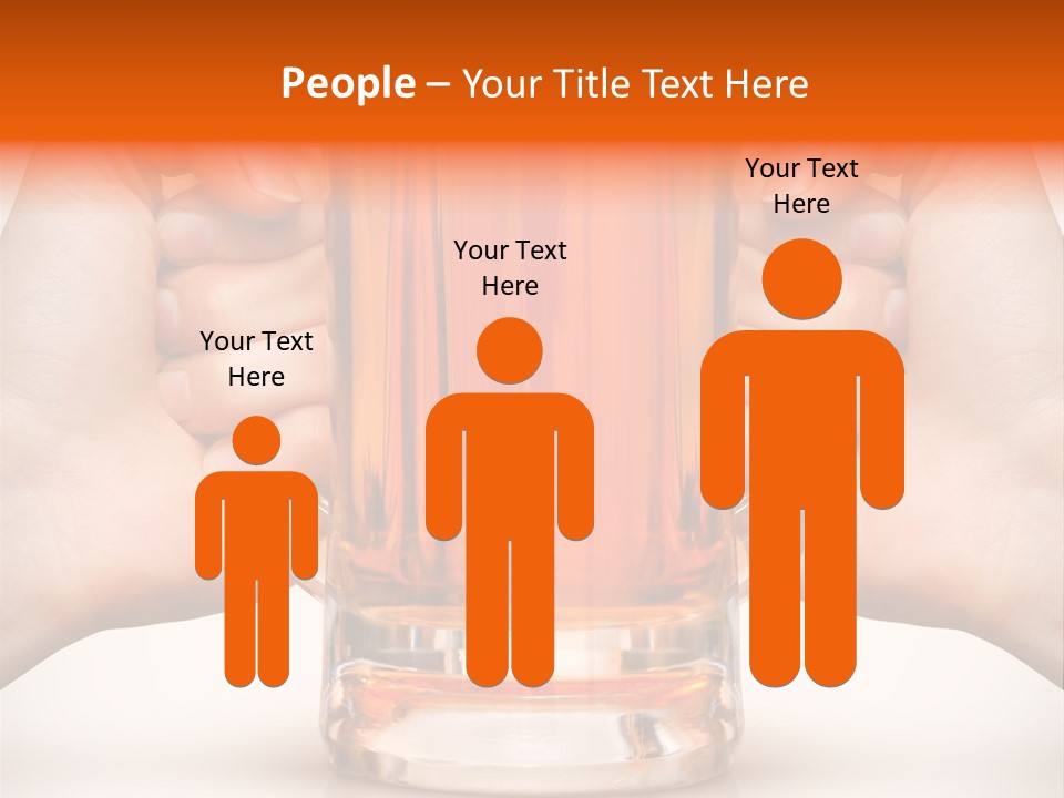 Competition Of Two Human Hands With Beer In Glass. Clipping Path Is Included PowerPoint Template