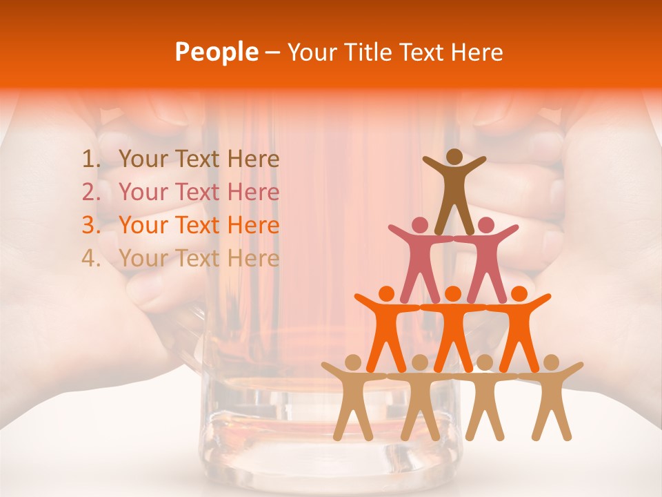 Competition Of Two Human Hands With Beer In Glass. Clipping Path Is Included PowerPoint Template