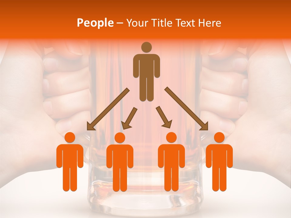 Competition Of Two Human Hands With Beer In Glass. Clipping Path Is Included PowerPoint Template