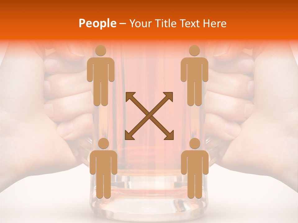 Competition Of Two Human Hands With Beer In Glass. Clipping Path Is Included PowerPoint Template