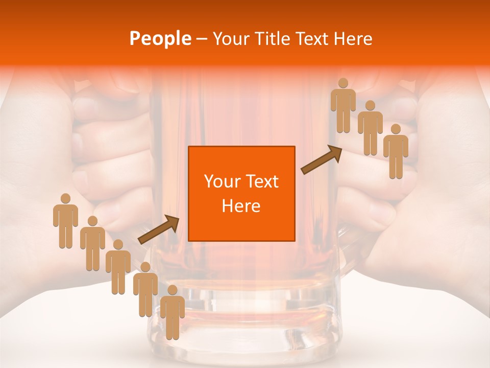 Competition Of Two Human Hands With Beer In Glass. Clipping Path Is Included PowerPoint Template