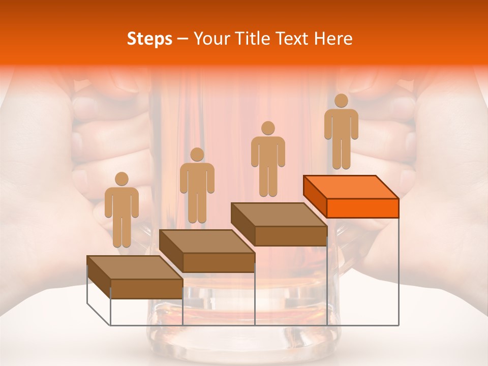 Competition Of Two Human Hands With Beer In Glass. Clipping Path Is Included PowerPoint Template