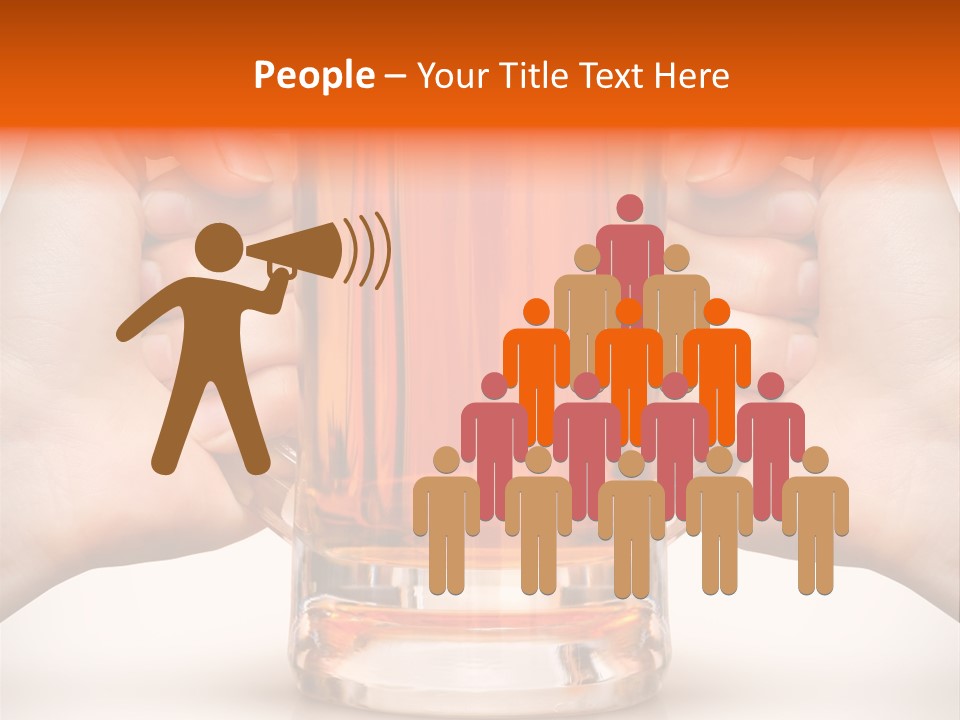 Competition Of Two Human Hands With Beer In Glass. Clipping Path Is Included PowerPoint Template