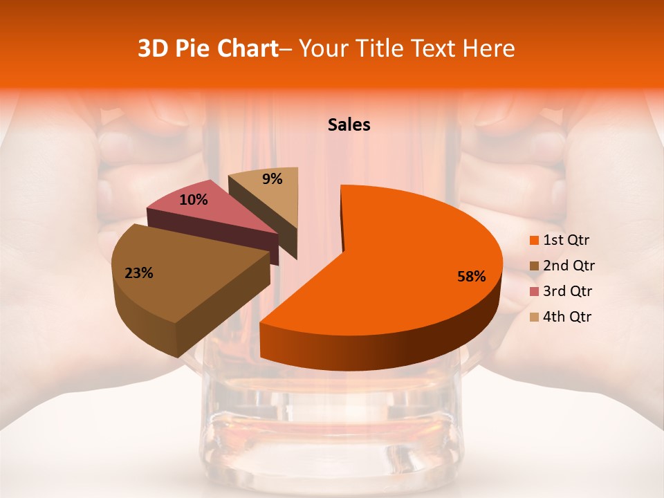 Competition Of Two Human Hands With Beer In Glass. Clipping Path Is Included PowerPoint Template