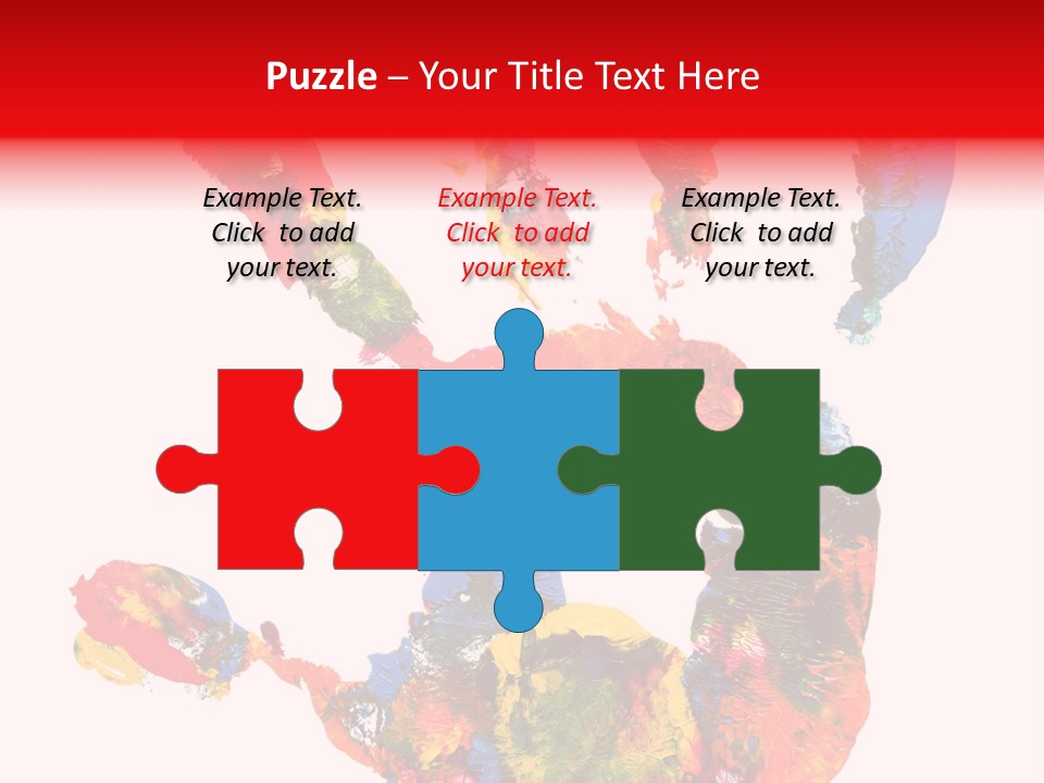 Multicolored Hand Print PowerPoint Template