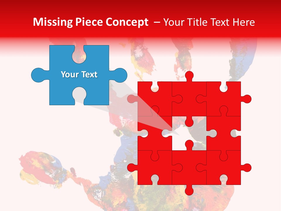 Multicolored Hand Print PowerPoint Template