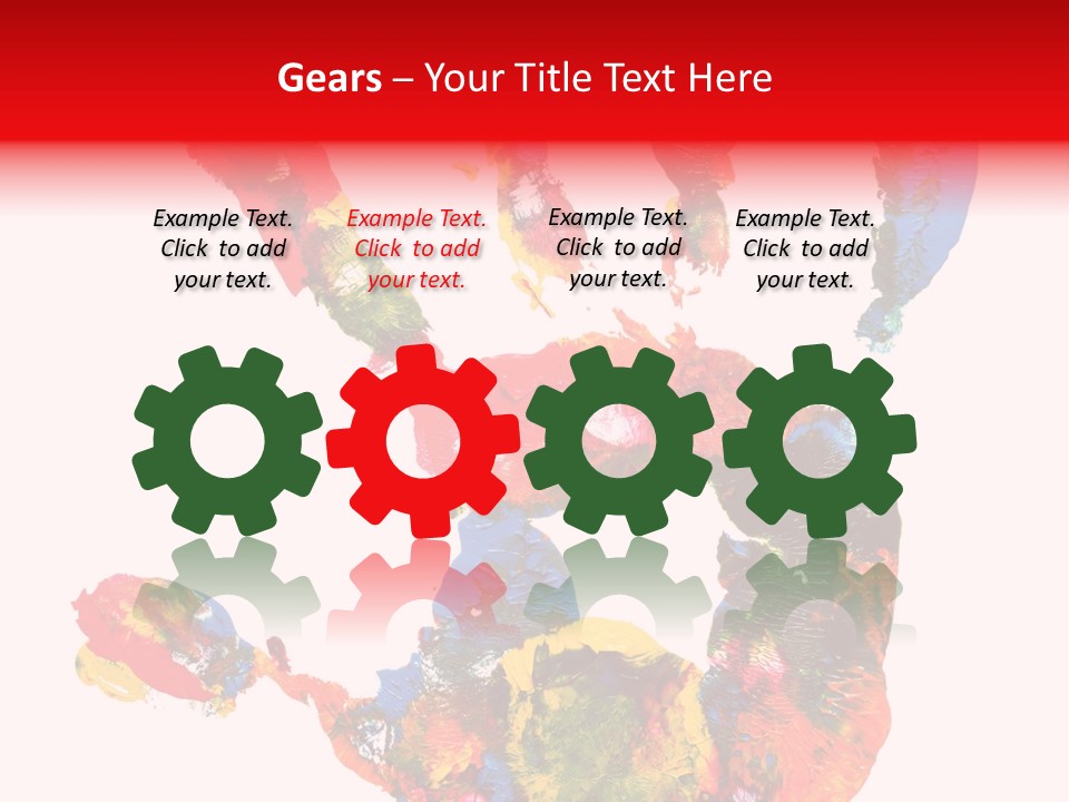 Multicolored Hand Print PowerPoint Template