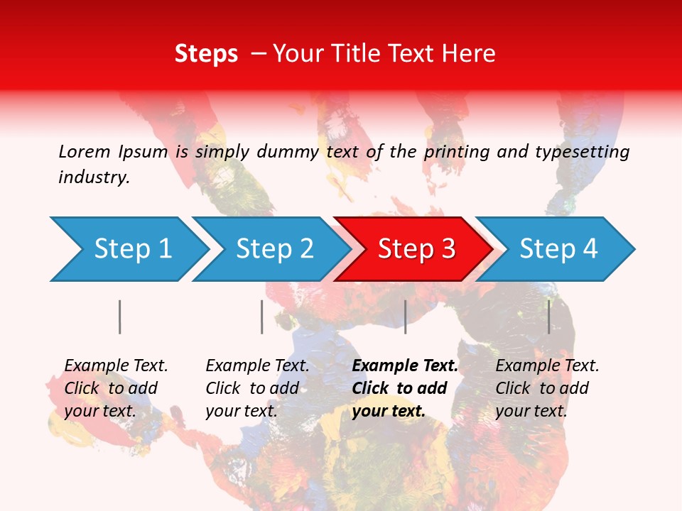 Multicolored Hand Print PowerPoint Template