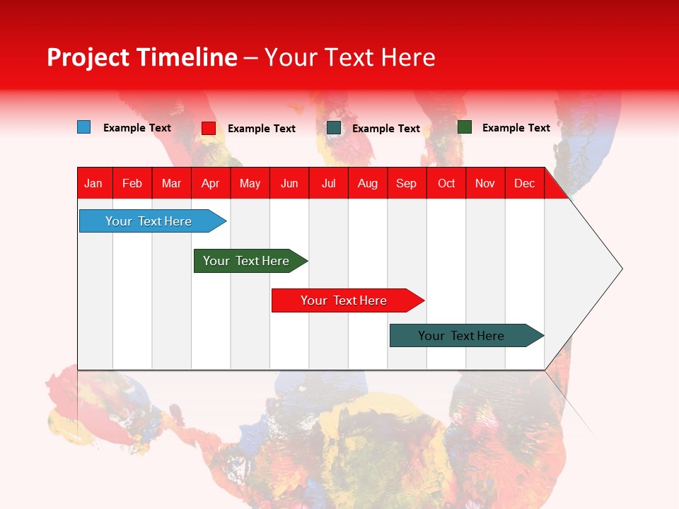 Multicolored Hand Print PowerPoint Template