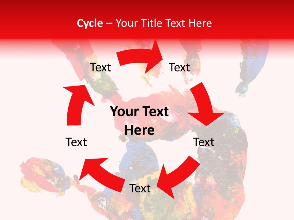 Multicolored Hand Print PowerPoint Template