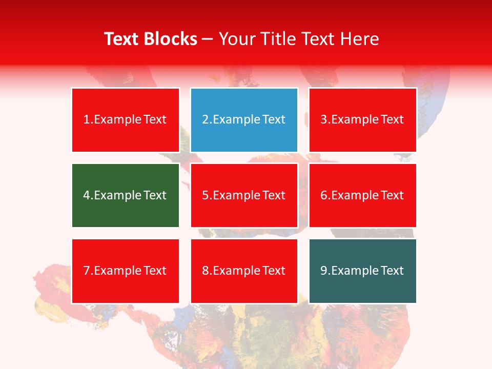 Multicolored Hand Print PowerPoint Template