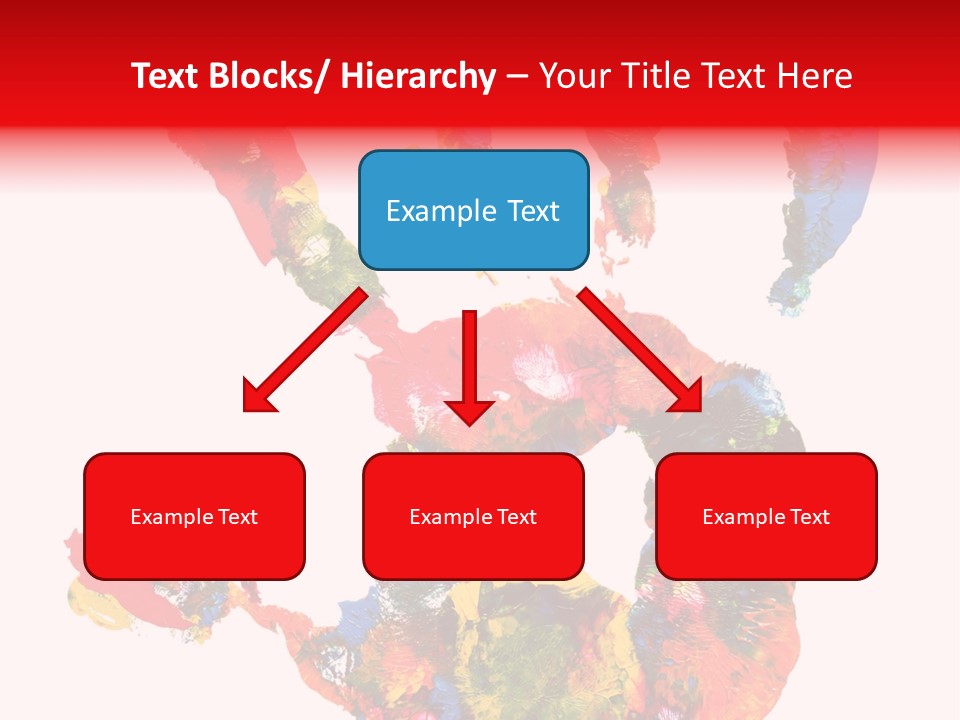 Multicolored Hand Print PowerPoint Template