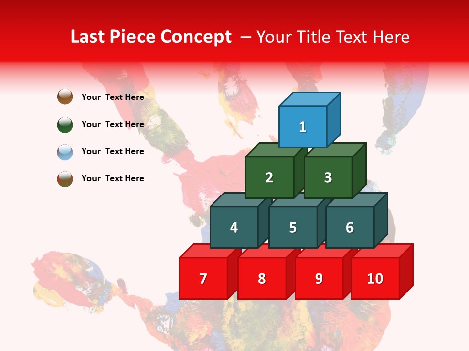 Multicolored Hand Print PowerPoint Template