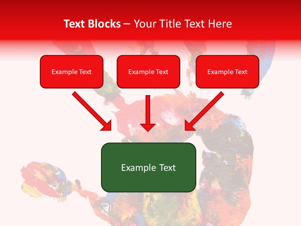 Multicolored Hand Print PowerPoint Template